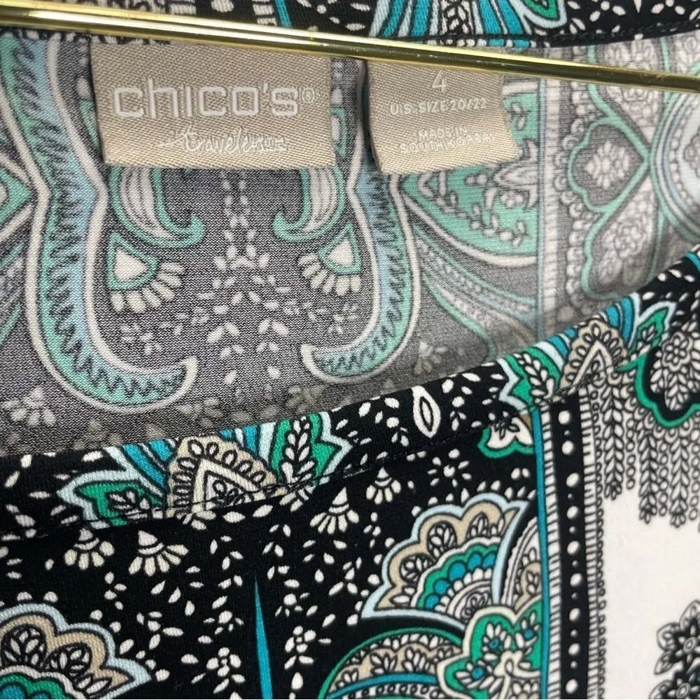 SET Chico’s Traveler’s Paisley Palooza Crop Wide Leg Pants and Top SET - Picture 4 of 12